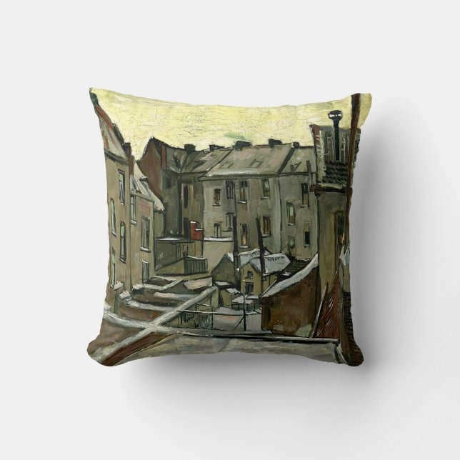 Van Gogh - Backyards in Antwerp Cushion (Front)