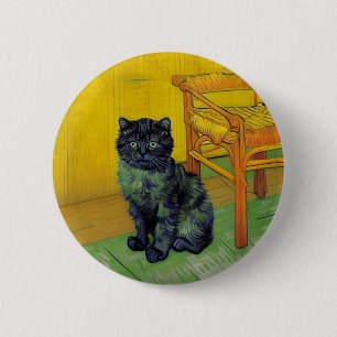Van Gogh Black Cat 6 Cm Round Badge