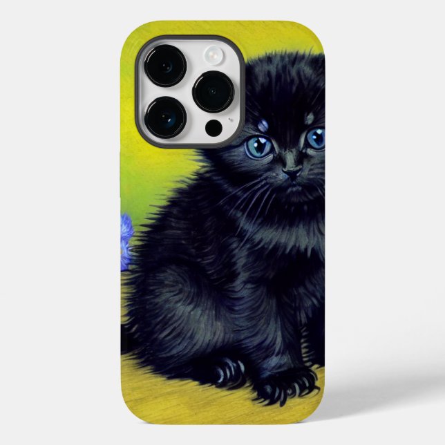 Van Gogh Black Cat Purple Flowers Case-Mate iPhone Case (Back)