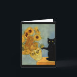 Van Gogh Black Cat With Sunflowers 8647 Subtle Res Card<br><div class="desc">Van Gogh Black Cat With Sunflowers 8647 Subtle Resist Trump</div>