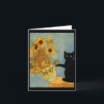 Van Gogh Black Cat With Sunflowers 8647 Subtle Res Card<br><div class="desc">Van Gogh Black Cat With Sunflowers 8647 Subtle Resist Trump 1</div>