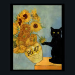 Van Gogh Black Cat With Sunflowers 8647 Subtle Res Poster<br><div class="desc">Van Gogh Black Cat With Sunflowers 8647 Subtle Resist Trump</div>