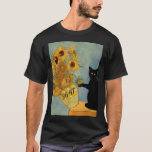 Van Gogh Black Cat With Sunflowers 8647 Subtle Res T-Shirt<br><div class="desc">Van Gogh Black Cat With Sunflowers 8647 Subtle Resist Trump 1</div>