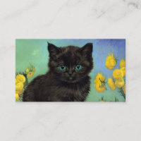 Van Gogh Black Cat Yellow Flowers