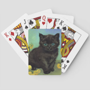 Van Gogh Black Cat Yellow Flowers Playing Cards