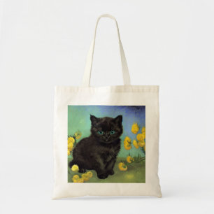 Van Gogh Black Cat Yellow Flowers Tote Bag