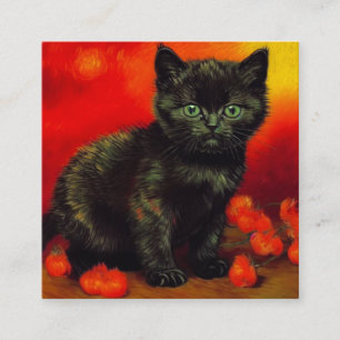 Van Gogh Black Kitten Enclosure Card