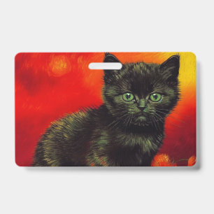 Van Gogh Black Kitten ID Badge