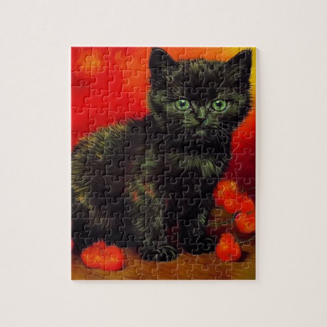 Van Gogh Black Kitten Jigsaw Puzzle (Vertical)