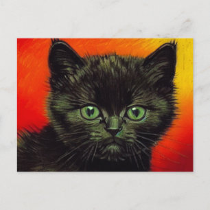 Van Gogh Black Kitten Postcard