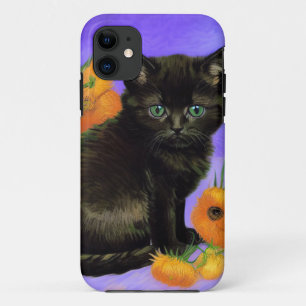 Van Gogh Black Kitten with Sunflowers Case-Mate iPhone Case