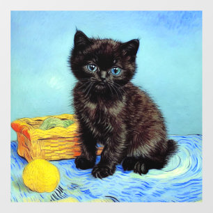 Van Gogh Black Kitten with Yarn
