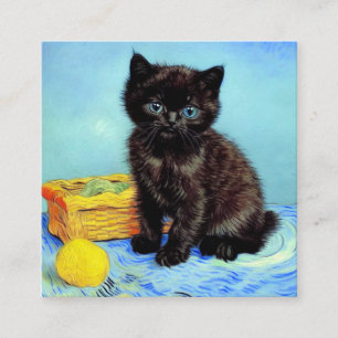Van Gogh Black Kitten with Yarn Enclosure Card