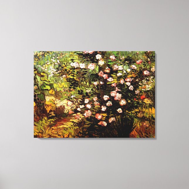 Van Gogh - Blooming Rose Bush Canvas Print (Front)
