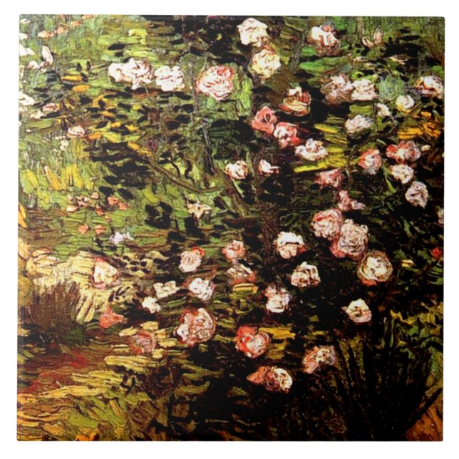Van Gogh - Blooming Rose Bush Tile (Front)
