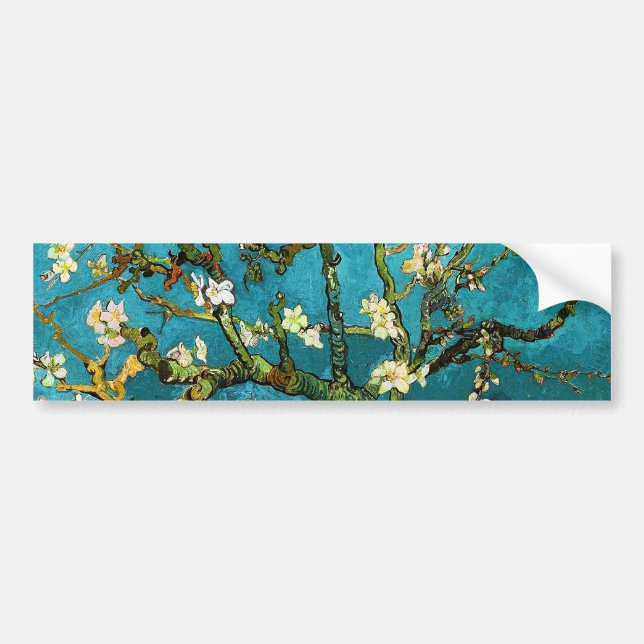 Van Gogh Blossoming Almond Tree Fine Art Bumper Sticker (Front)