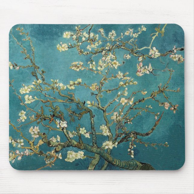 Van Gogh Blossoming Almond Tree Mouse Pad (Front)