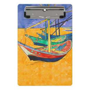 Van Gogh Boats Impressionism Beach Mini Clipboard
