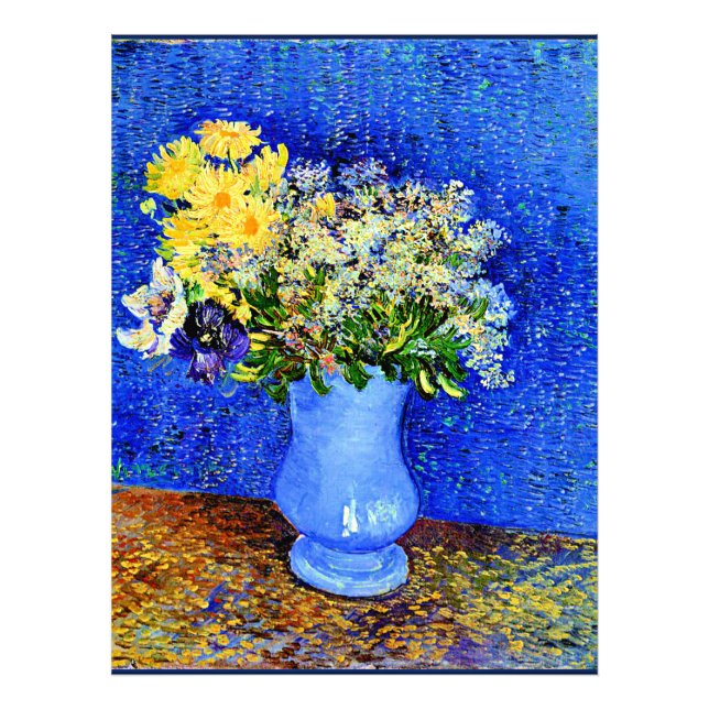 Van Gogh - Bouquet of Flowers in a Blue Vase Photo Print (Front)