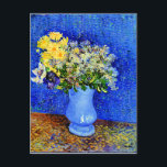 Van Gogh - Bouquet of Flowers in a Blue Vase Postcard<br><div class="desc">Bouquet of Flowers in a Blue Vase,  famous floral painting by Vincent van Gogh</div>