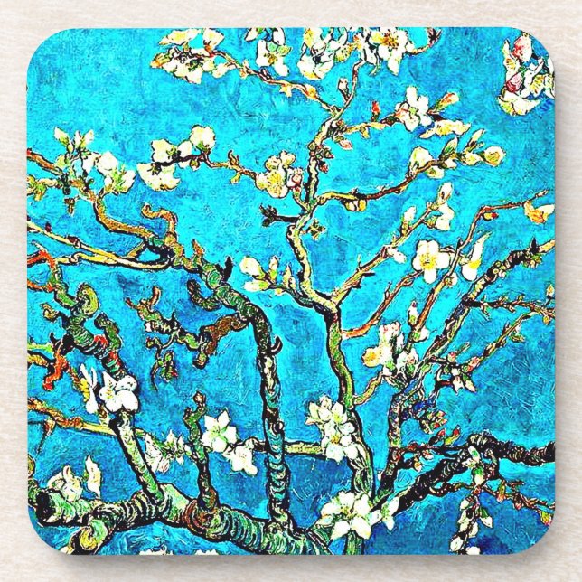 Van Gogh - Branches with Almond Blossoms Coaster (Front)