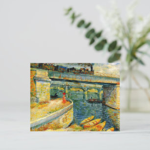 Van Gogh Bridges across the Seine At Asrienes Holiday Postcard