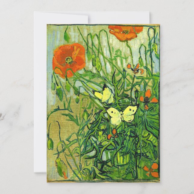 Van Gogh - Butterflies and Poppies, Card (Front)
