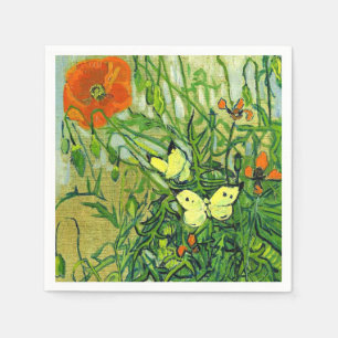 Van Gogh - Butterflies and Poppies Napkin