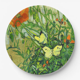 Van Gogh - Butterflies and Poppies Paper Plate