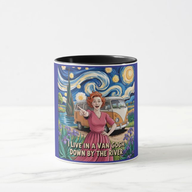 Van Gogh by the River – Artistic Boho , Funny Mug (Center)
