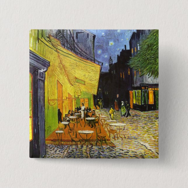 Van Gogh Cafe Terrace at Night 15 Cm Square Badge (Front)
