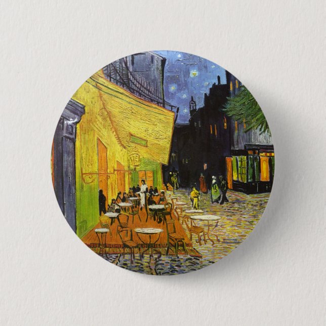 Van Gogh Cafe Terrace at Night 6 Cm Round Badge (Front)