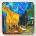 Van Gogh Café Terrace at Night Coaster<br><div class="desc">Coasters featuring Vincent van Gogh’s oil painting Café Terrace at Night (1888). Yellow stars paint the blue night sky above an outdoor café in France. A marvellous gift for fans of Post-Impressionism and Dutch art.</div>