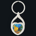 Van Gogh Café Terrace at Night Key Ring<br><div class="desc">Keychain featuring Vincent van Gogh’s oil painting Café Terrace at Night (1888). Yellow stars paint the blue night sky above an outdoor café in France. A marvellous gift for fans of Post-Impressionism and Dutch art.</div>