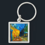 Van Gogh Café Terrace at Night Key Ring<br><div class="desc">Keychain featuring Vincent van Gogh’s oil painting Café Terrace at Night (1888). Yellow stars paint the blue night sky above an outdoor café in France. A marvellous gift for fans of Post-Impressionism and Dutch art.</div>