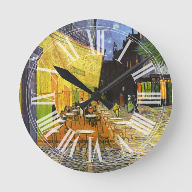 Van Gogh Cafe Terrace at Night Round Clock (Front)