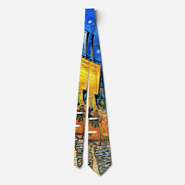 Van Gogh - Cafe Terrace, famous painting Tie (Back)