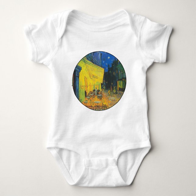Van Gogh Cafe Terrace French Street Scene Baby Bodysuit (Front)