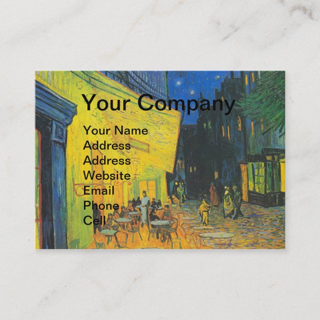 Van Gogh Cafe Terrace French Street Scene Business Card (Front)