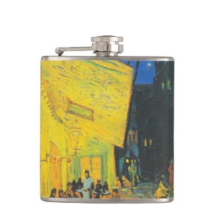 Van Gogh Cafe Terrace French Street Scene Hip Flask