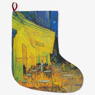Van Gogh Cafe Terrace French Street Scene Large Christmas Stocking