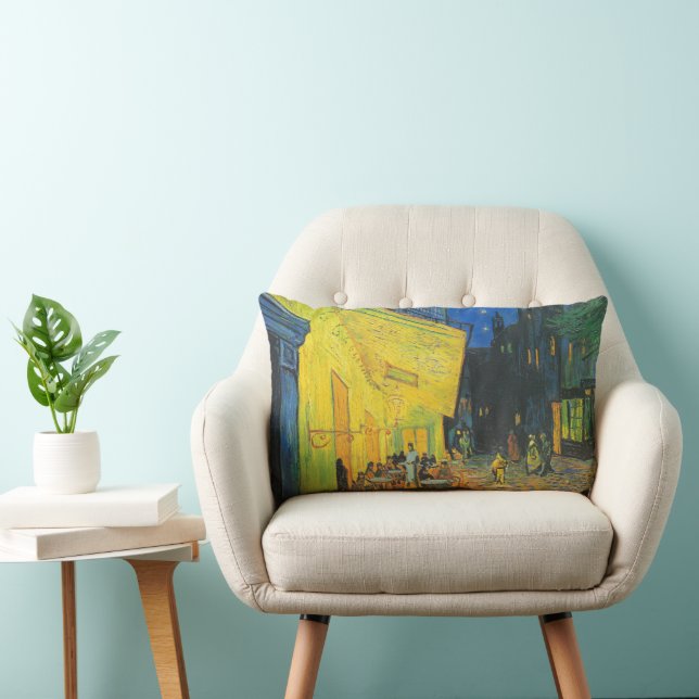 Van Gogh Cafe Terrace French Street Scene Lumbar Cushion (Chair)