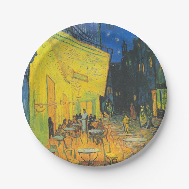 Van Gogh Cafe Terrace French Street Scene Paper Plate (Front)