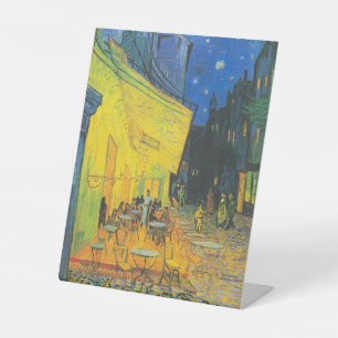 Van Gogh Cafe Terrace French Street Scene Pedestal Sign
