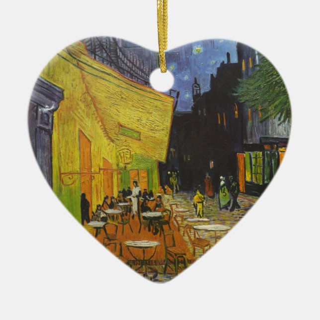 Van Gogh Cafe Terrace Post-Impressionist Ceramic Tree Decoration (Front)