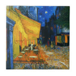 Van Gogh Café Terrace Tile<br><div class="desc">Van Gogh Café Terrace tile. Oil painting on canvas from 1888. Van Gogh’s most celebrated cityscape,  Café Terrace Place du Forum Arles,  beautifully captures French nightlife in the late nineteenth century. A great gift for fans of van Gogh,  cafes,  cityscapes and French art.</div>
