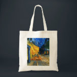 Van Gogh Café Terrace Tote Bag<br><div class="desc">Van Gogh Café Terrace tote bag. Oil painting on canvas from 1888. Van Gogh’s most celebrated cityscape,  Café Terrace Place du Forum Arles,  beautifully captures French nightlife in the late nineteenth century. A great gift for fans of van Gogh,  cafes,  cityscapes and French art.</div>