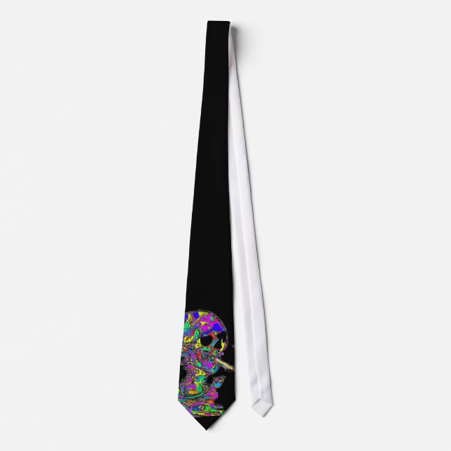 Van Gogh Calavera Smoking Cigarette Tie (Front)