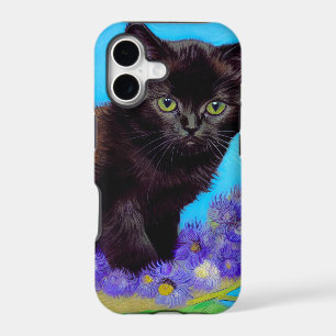 Van Gogh Cat and Flowers