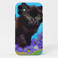 Van Gogh Cat and Flowers